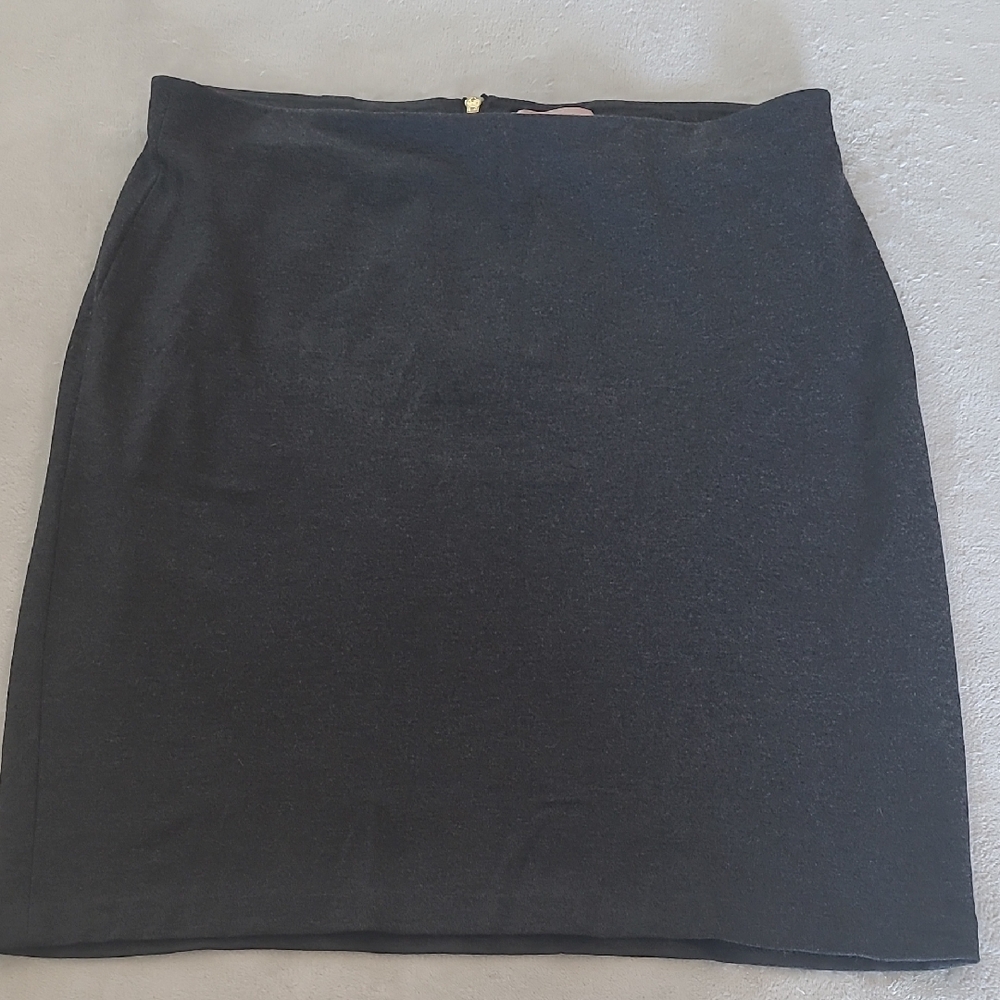 Philosophy Republic Gray Mini Skirt Size 14 Stretch Zip Back Career Y2K Minimal